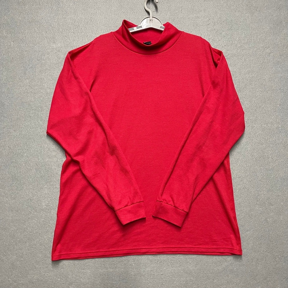 VTG LL Bean Sweatshirt Mens XXL 2XL Tall Red Mock Turtleneck Long Sleeve USA